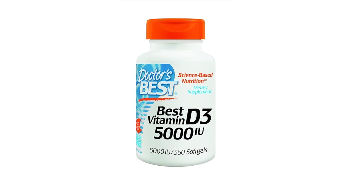 360Count Doctor's Best Vitamin D3 5000IU Softgels only 7.19