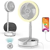 40000mAh Battery Operated Camping Fan - 106Hrs Rechargeable Oscillating Table Fan with Light & Timer, 9 Speeds Portable Travel Fan for Cruise RV Trip, Hurricane Power Outage (10" with Case)