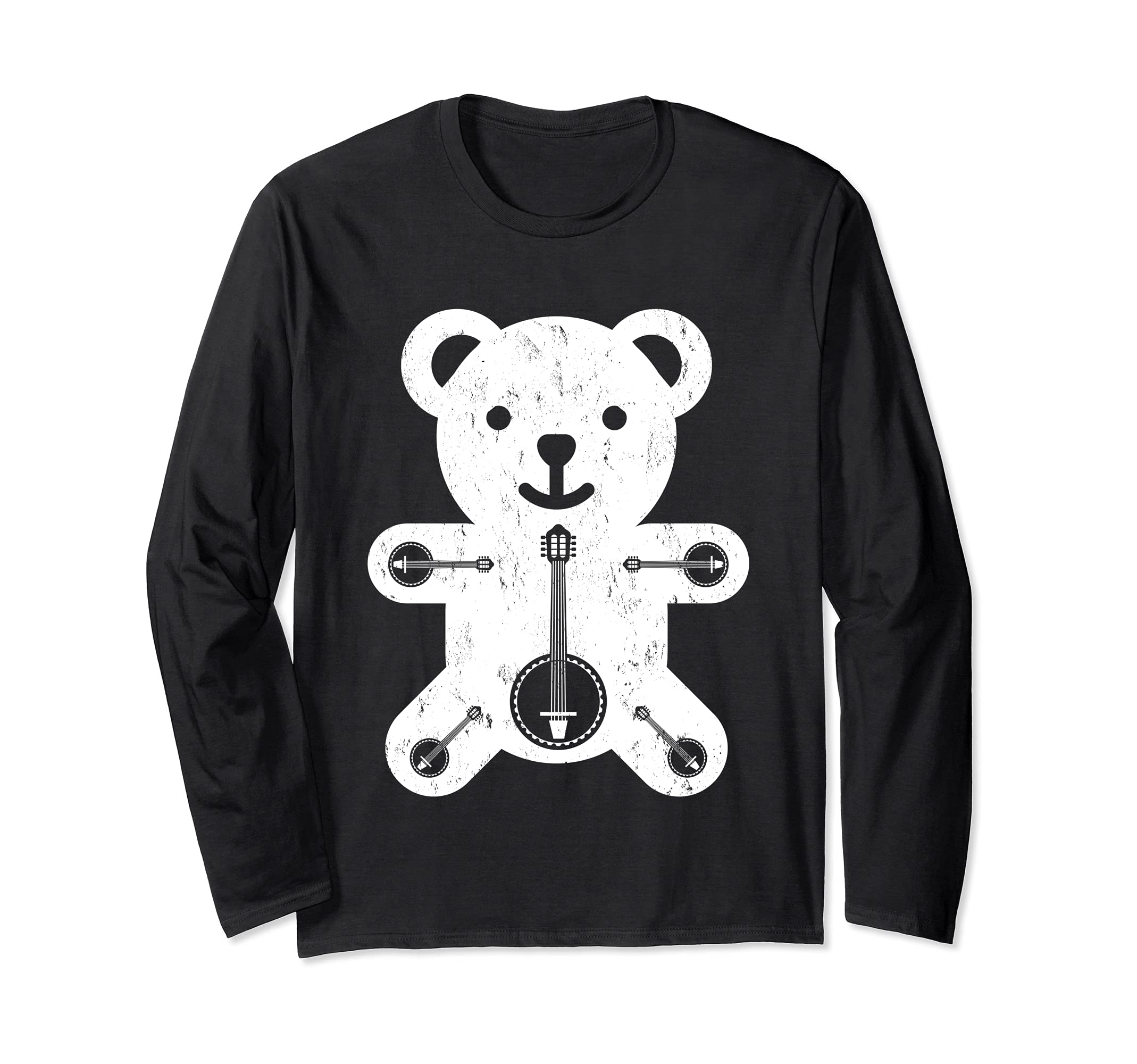 Banjo Playing Bear Bluegrass Banjo Bear Long Sleeve T-Shirt