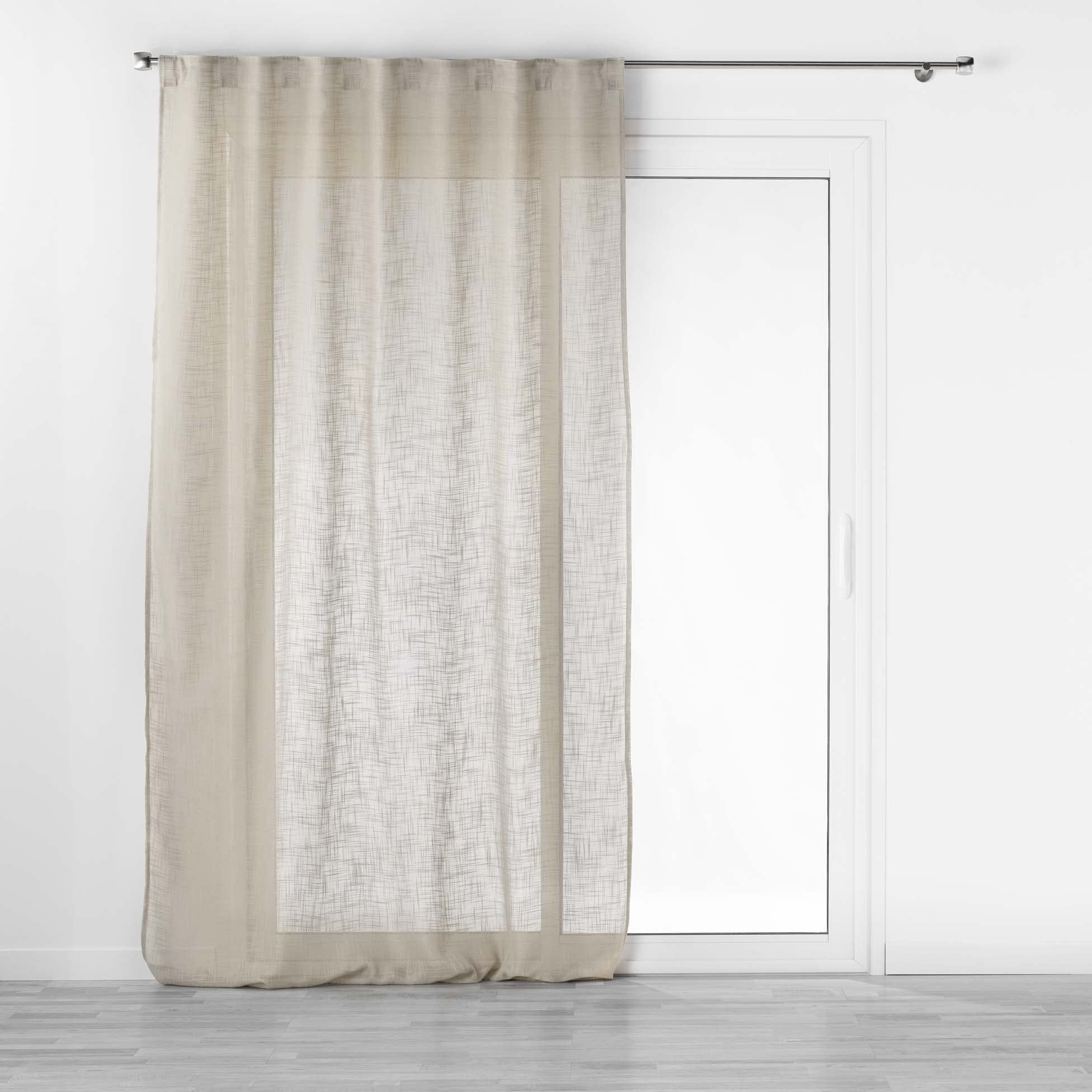 Douceur d'Intérieur Haltona Concealed Tab Top Curtains - Hazelnut Linen Look Woven 55" x 94"