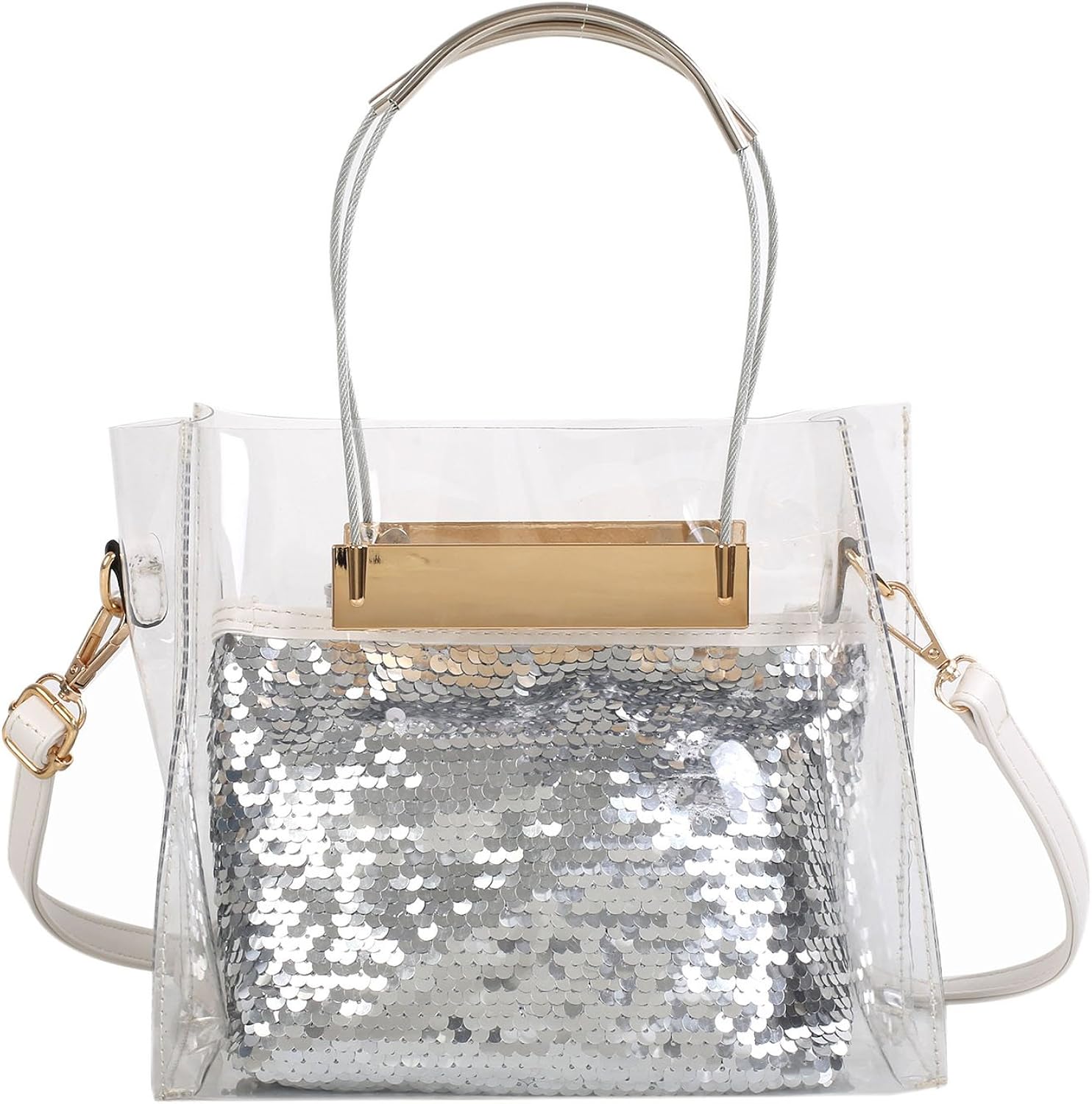 AnsTOP Clear Crossbody Messenger Shoulder Bag With Adjustable Strap