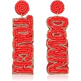 Handmade Football Touchdown Earrings - Team Statement Earrings for Game Day &amp; Party Favors
