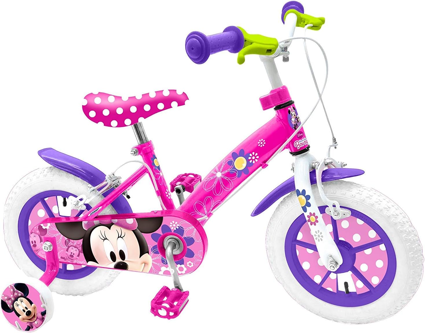 Bici MOD Mondo Toys Misura 12 25441 Colore Rosa / Bianco Minnie Mouse per  Bambino / Bambina rotelle e Freno Anteriore Bici per bambini  urban-earth.co.uk