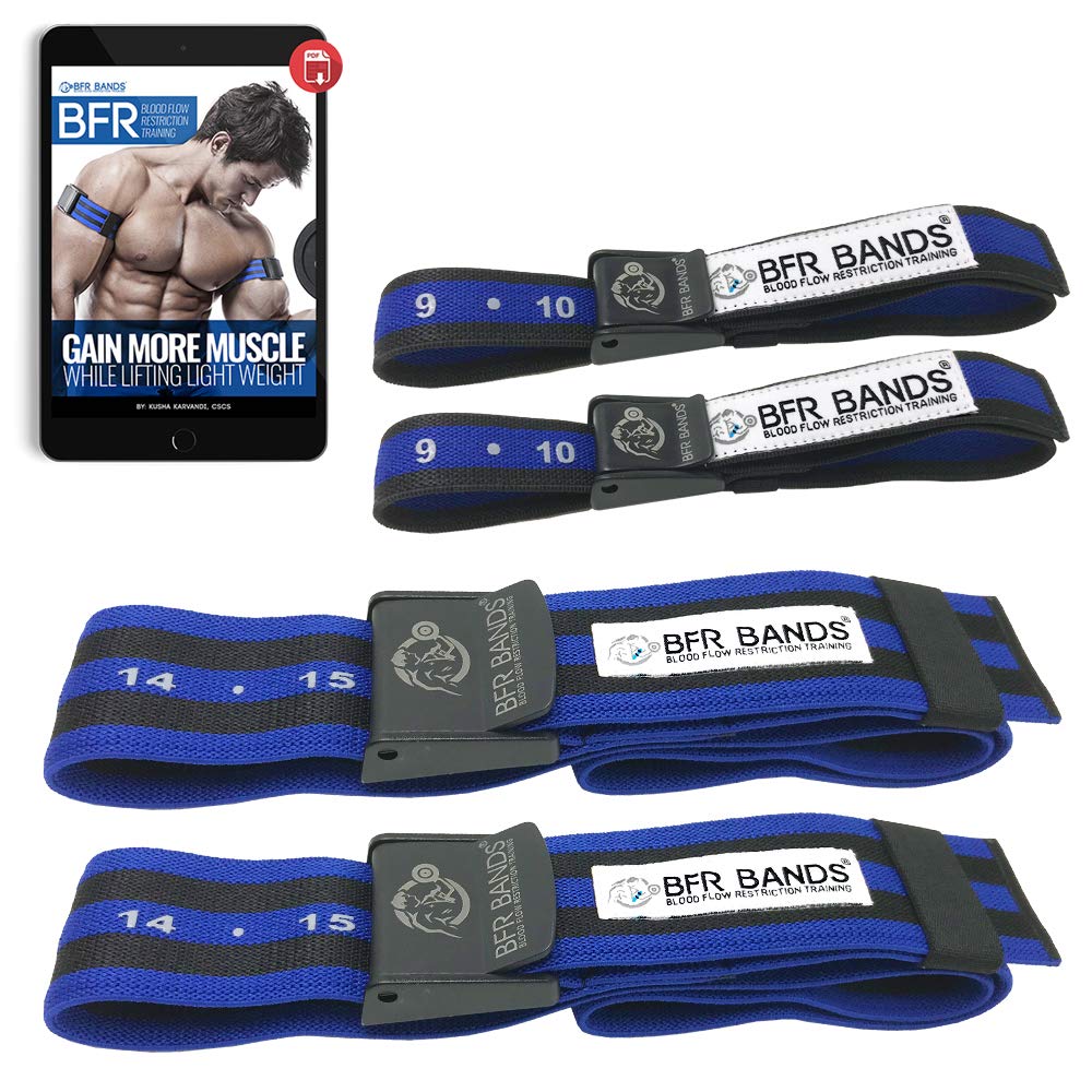 BFR BANDS Occlusion Training Bands, PRO Bundle, 4 Pack for Arms and