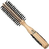 Kent PF04 Small Round Curling Brush with Hard Natural Boar Bristle Hair Drying Round Brush, and Blowout - For Shoulder Length or Shorter Hair.