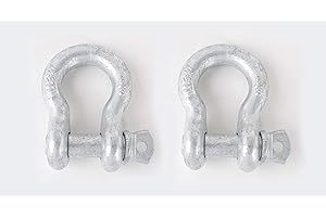 HIGOOD Size 5/8" Anchor Shackle, Carbon Steel Body Material, Alloy Steel Pin Material, 2 PK.