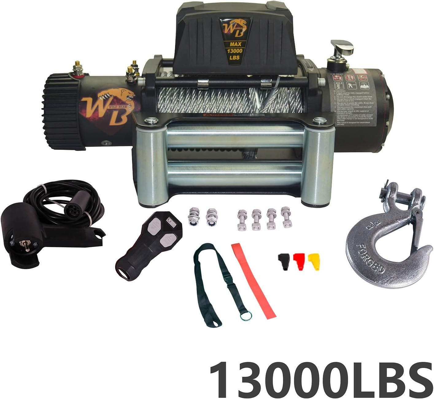 BreaAP 13000LB Electric Recovery Winch Wireless w/Roller Fairlead for Truck Off-Road