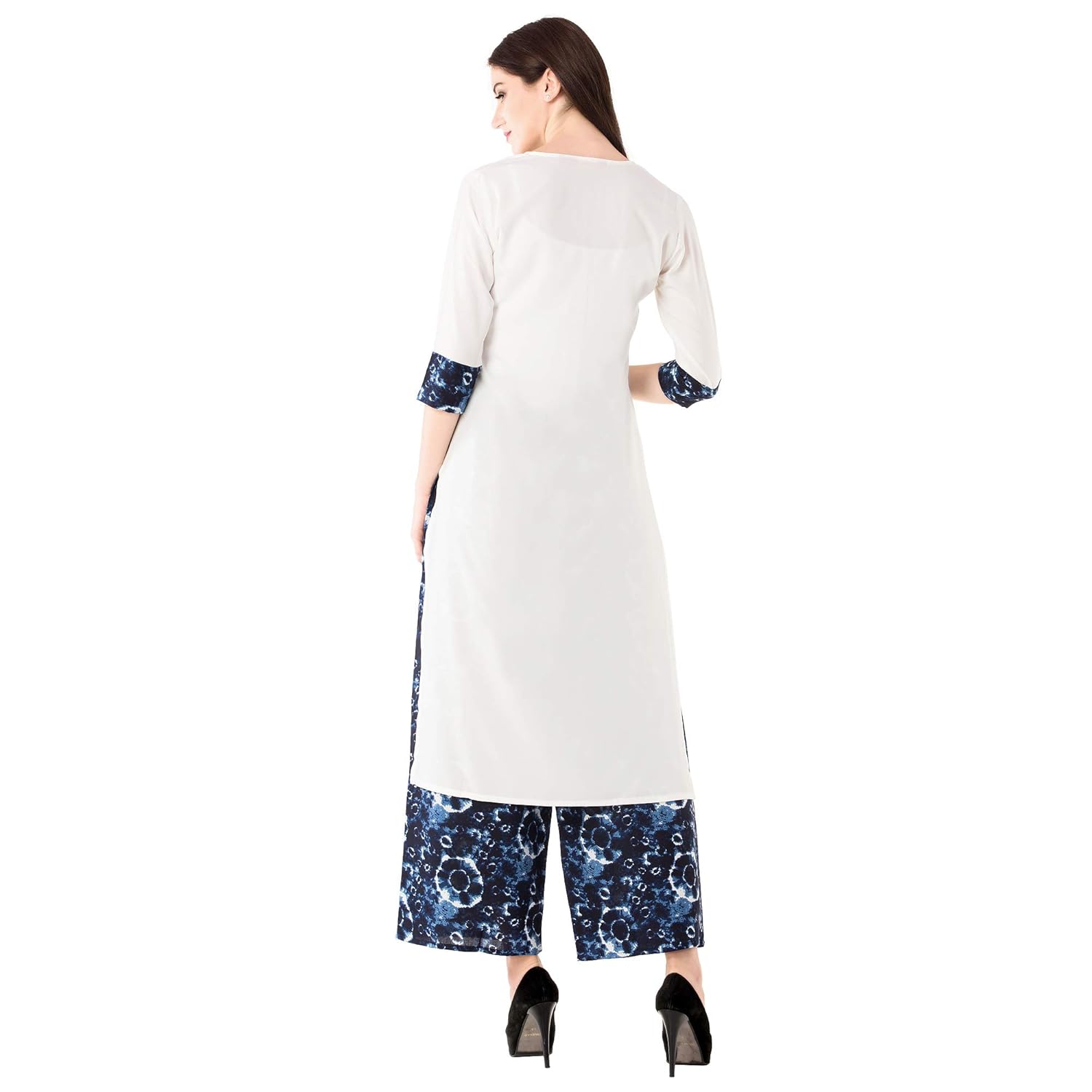 khushal k women's rayon solid kurta with palazzo set