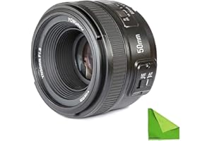 EACHSHOT YONGNUO YN EF 50mm f/1.8 AF Lens YN50 Aperture Auto Focus for Nikon Camera as AF-S 50mm 1.8G with Cleaning Cloth