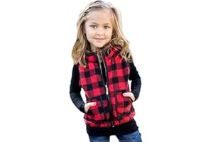 MAMAMI Kid Little Girls Puffer Lightweight Plaid Quilted Vest Cute Winter Outwear Padded Outfit