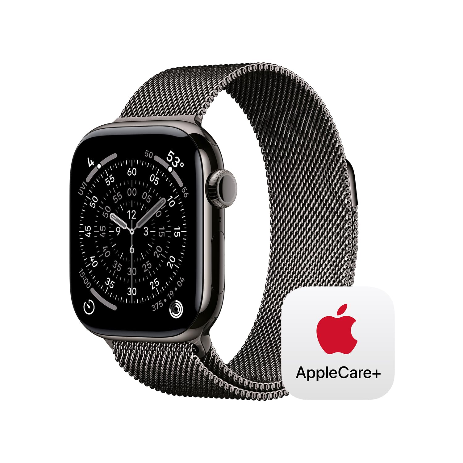 Apple Watch Series 11 [GPS + Cellular 42mm] Smartwatch with Slate Titanium Case with Slate Milanese Loop. Sleep Score, Fitness Tracker, Health Monitoring with AppleCare+ (2 Years) Image