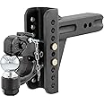 CURT 45908 Adjustable Pintle Hitch Combination, 2-1/2-Inch Receiver, 6-Inch Drop, 2-5/16-Inch Ball, 20,000 lbs, CARBIDE BLACK POWDER COAT