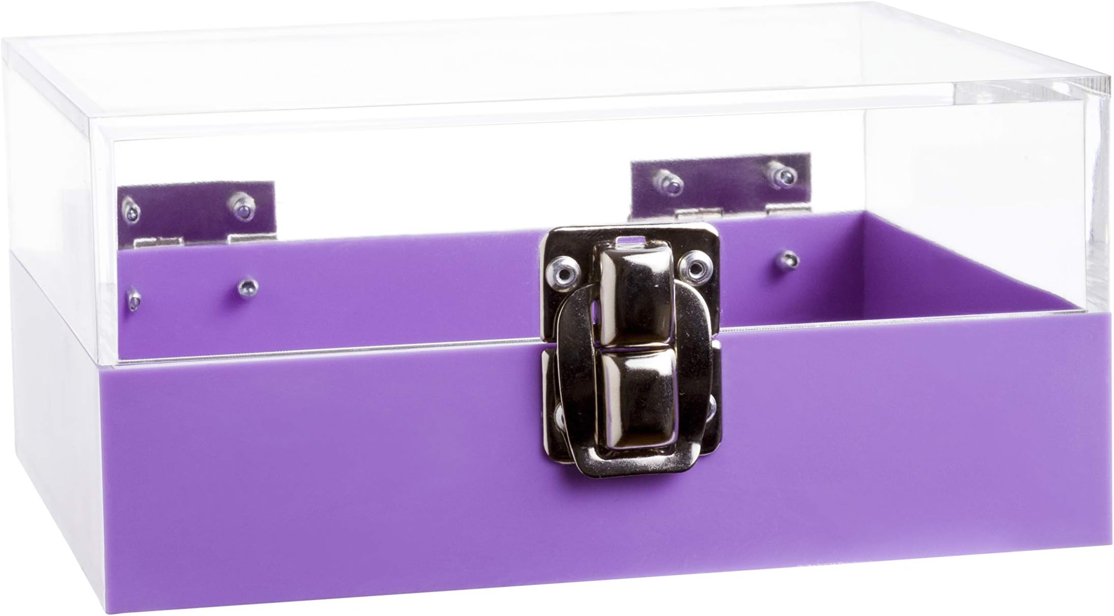 Tehila Lucite Tiara and Corsage Keepsake Box, Purple, 5 1/2-in x 4 1/2-in x 2 1/2 inch