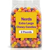 Big Chewy Candy Jelly Beans, 2 Lbs, Bulk Crunchy Chewy Candy, 4 Assorted Fruit Flavors, Bumpy Jelly Beans for Snacking and Parties