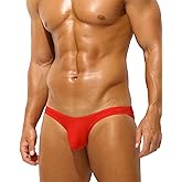 PAIZH Men's Low Rise Briefs Sexy Bikini Breathable Soft Bulge Pouch Modal Underwear
