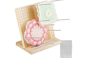 Svartur Blocking Boards for Crochet Projects, 8.5" Crochet Blocking Board with 15 Pegs, Granny Square Blocking Board for Crochet, Crochet Blocking Tools Gift for Crocheters, Knitters