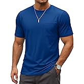 MAGCOMSEN Mens Pocket Tee Shirts UPF 80+ Sun Protection Shirts Lightweight Moisture Wicking Crewneck Casual Summer Tees