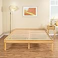King Size Wood Platform Bed Frame, No Box Spring Needed, Solid Pine Wood King Platform Bed Frame, Japanese King Bed Frame, 9.2” Under Bed Storage, Color: Natural