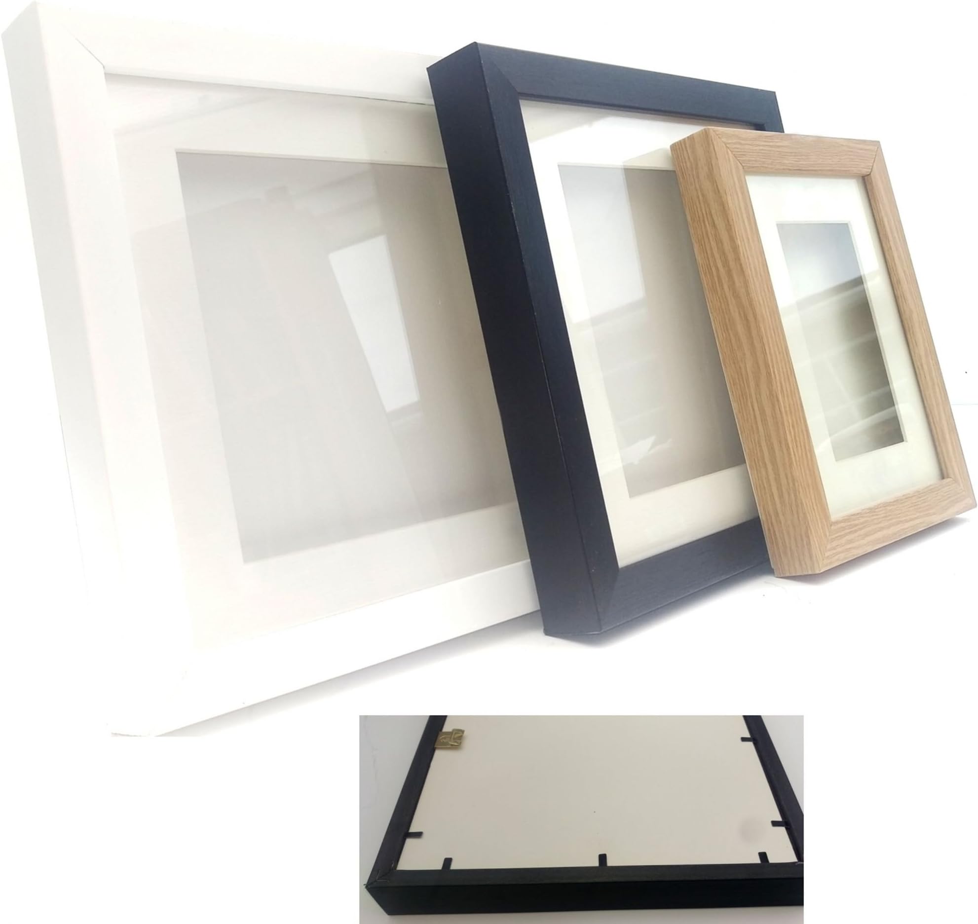 The Frame Centre 7 x 7 x 0.6 Depth. Colour: White 3D Box Frame with PERSPEX (Not Glass) Display Case with Medals Casts