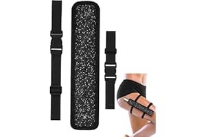 ZVLINMVAM Sparkly Rave Fan Holster Thigh Strap–Folding Hand Fan Holder, Adjustable Leg Holster for Festivals & Raves