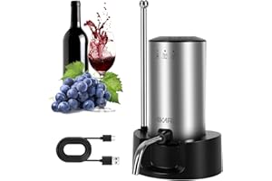 AIKARO - Electric Wine Aerator Pourer Rechargeable Automatic Electronic Decanter with Base, Auto-Stop