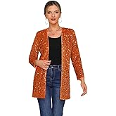 THANKPEARL Women's Sequin Jacket Sparkly Blazer Open Front Glitter Cardigan Long Sleeve Coat for Casual Party Cocktail