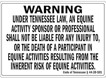 RABEAN Warning Under Tennessee Law an Equine Cartel de Chapa Vintage