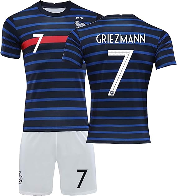 Amazon Co Jp 欧州サッカー代表チームジャージの本拠地 フランスサッカーチームtシャツセット No 10mbappegriezmanndembeleは 繰り返し洗うことができ ファンク 服 ファッション小物