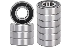 GENERIC 10 PCS 6001-2RS Deep Groove Ball Bearings - 12x28x8mm, Bearings with Rubber Sealed High RPM Support for Machine Tools,Wheels,ousehold Appliances,Agricultural Equipment