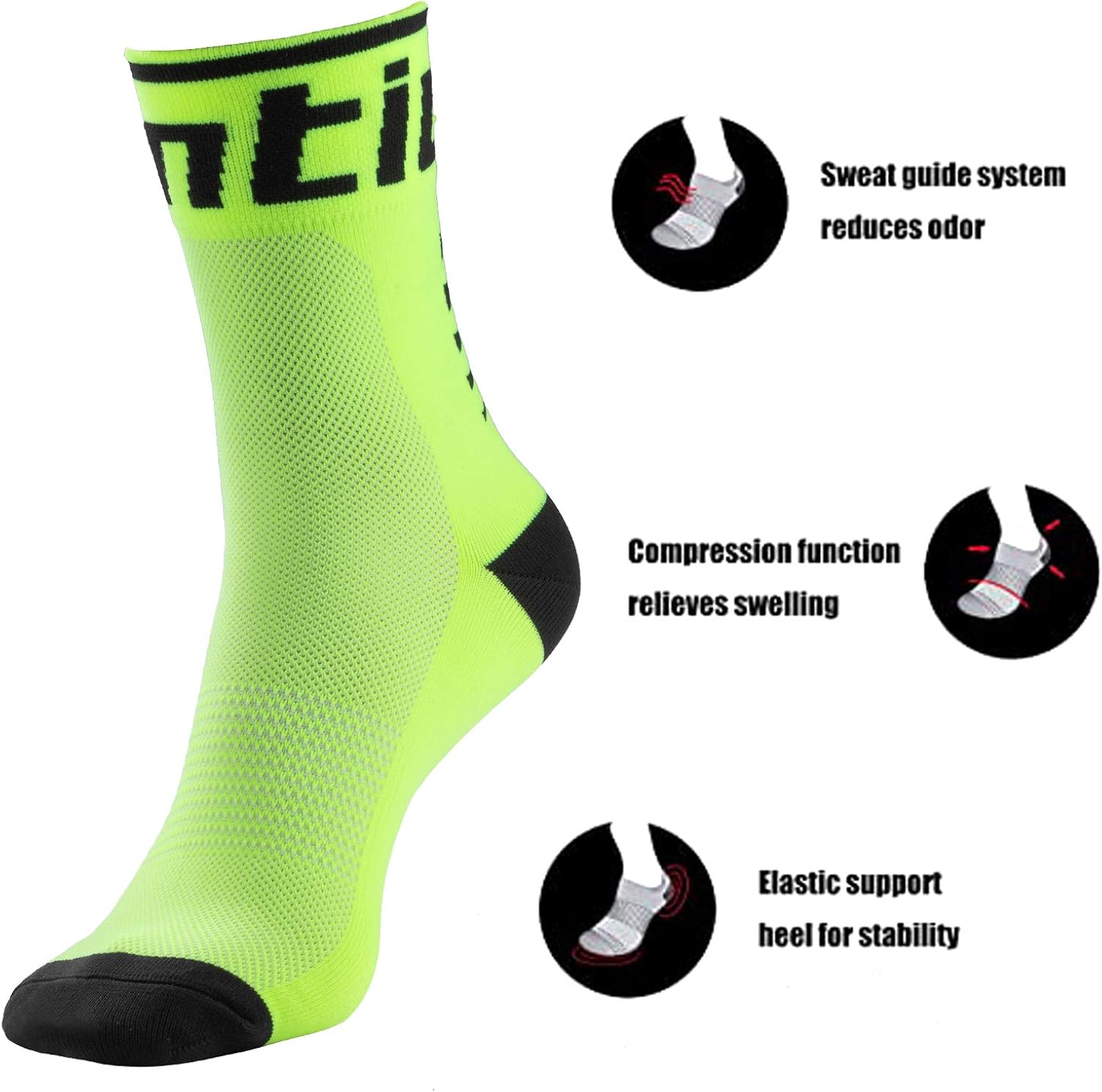 Cycling Socks, Running Socks for Men Women, Performance Crew Socks: Clothing