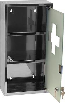 Edelstahl Medizinschrank Mit Tip On Automatik Arzneischrank Medikamentenschrank Hausapotheke Erste Hilfe Wandschrank 25x48 5x12cm Amazon De Baumarkt