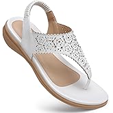 SHIBEVER Flat Sandals For Women Dressy: Comfortable Summer - Soft Rhinestone Flats Sandal