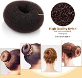 Miss Pouty 5-6 Inch Wide Big Hair Bun Donut Bridal Wedding Hollywood Style Brown view 3