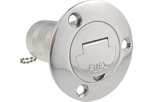 NRC&XRC 1-1/2"(38mm) Boat Fuel Deck Fill/Filler with Keyless Cap 1-1/2" Marine 316 Stainless Steel Hardware for Boat Yacht Caravan