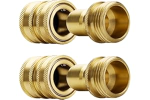 YAMATIC Garden Hose Quick Connect Water Hose Fittings - 3/4" Thread - High Grade Brass Durability and Leak Free Upgrade(2 PACK)