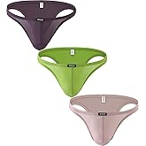 iKingsky Men's Sexy Cheeky Briefs Breathable Bugle Bikini Underwear Low Rise Half Back Under Panties for Men