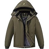 Boys Waterproof Ski Snow Jacket Winter Fleece Lined Warm Coat Hooded Windproof Kids Outerwear