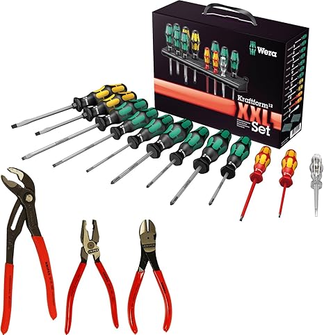 Wera Jeu De Tournevis Kraftform Xxl 05051010001 Lot De Pinces Knipex Paquet De Tournevis Set De Pinces 002010 Cobra Kombi Tournevis Ph Pz Fente Vis Cruciforme Coffret De Pinces 3 Pieces Amazon Fr