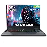 Thunderobot Radiant 16 i9 5060 2.5K Gaming Laptop, 16" QHD+ up to 300Hz 2.5K Display, Core i9-14900HX, GeForce RTX 5060, 32GB DDR5 RAM, 1TB SSD, RGB Backlit Keyboard, Wi-Fi 6, Win 11 Home, Black