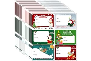 JXUANE 120 PCS Christmas Tags Stickers, Merry Xmas Gift Tags & Labels Christmas Stickers Labels