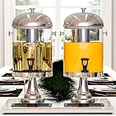 GOOFCXO Beverage Dispensers, 4.4 Gallon/16-L Commercial Beverage Dispenser Cold Drink Dispenser Stainless Steel Drink Dispensers with Centre Ice Core and Stand Drip Trays for Parties Pub Cafeteria