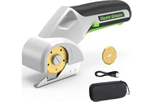 EXPEDMAN 2025 NEW 4V Cordless Electric Scissors Tools, Cardboard Cutter with 2 Titanium Blade Accessories, Safety Lock, Rotary Cutter for Cardboard, Gifts for Men&Women - Frost White