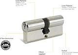 Yale Euro Double Cylinder 30 10 30 Nickel Finish 3 Keys Supplied view 5
