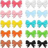 20 Pcs Large Silicone Bows Focal Beads Bow Focal Beads for Pens Cartoon Bowknot Bead Cute Bows Multicolored Beaded Bow DIY Materials Coquette for DIY Crafts Pen Keychain Making