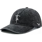 Wodeal Faith Hat for Men Women, Embroidered Adjustable Unisex Classic Religious Baseball Cap Black