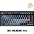 Keychron V1 Max 75% RGB Custom Mechanical Keyboard, 2.4Ghz/Bluetooth 5.1/Wired QMK/VIA Programmable Macro, Hot-Swappable Gateron Jupiter Banana Switch Gasket Mount for Mac Windows Linux