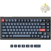 Keychron V1 Max 75% RGB Custom Mechanical Keyboard, 2.4Ghz/Bluetooth 5.1/Wired QMK/VIA Programmable Macro, Hot-Swappable Gateron Jupiter Banana Switch Gasket Mount for Mac Windows