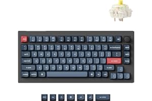 Keychron V1 Max Wireless Mechanical Keyboard 75% Layout, Hot-Swappable Gateron Jupiter Banana Switch, Tri-Mode (2.4G/Bluetoot