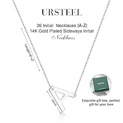 Ursteel Silver Initial A Necklace for Women