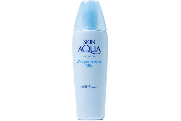 SKIN AQUA® Super Moisture Milk 40g - Protetor Solar Facial sem cor FPS50 com Ácido Hialurônico e Textura Leve